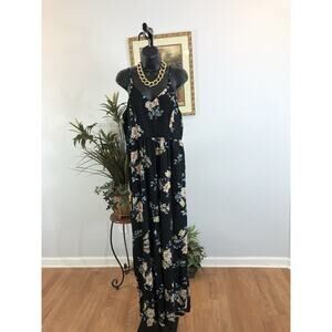 Xhilaration Summer Jumpsuit Large Sleeveless Adjustable Strap‎ Y2K Cottage Core